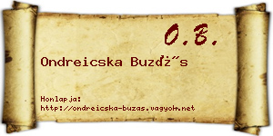 Ondreicska Buzás névjegykártya